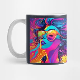 bright portrait of woman with glasses Mug